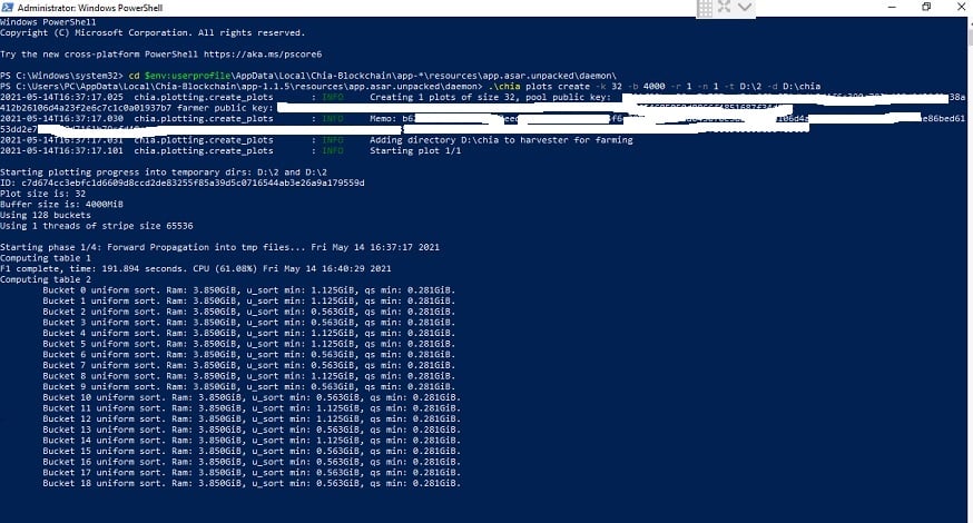 Cách tạo Plot từ PowerShell mà không cần phải bật Chia network 1 e25835f2 huong dan chia