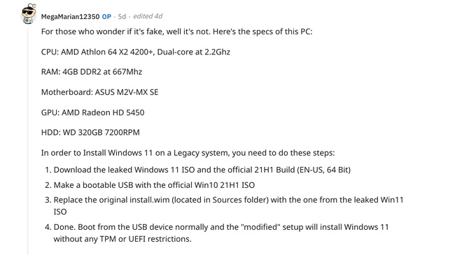 Windows 11 chạy ngon lành trên PC cổ chip Dual Core 2.2 ram ddr2 2 d9d8ffb0 window11