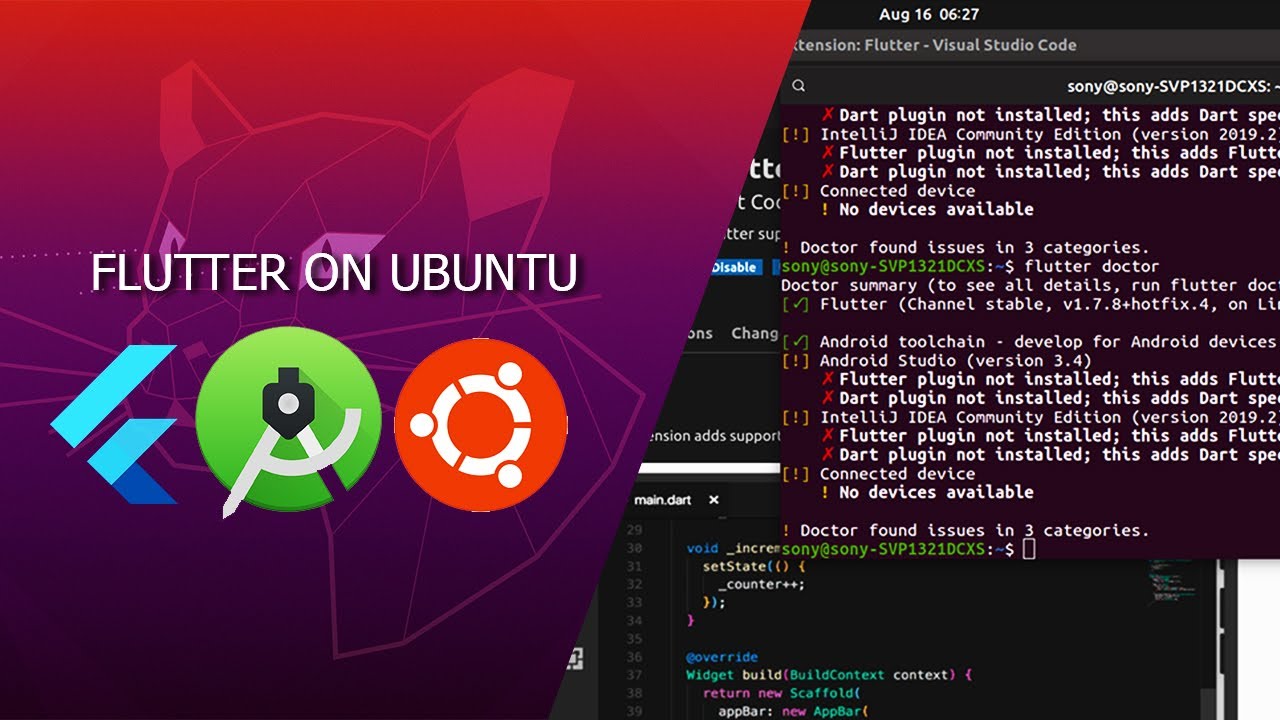 install full ubuntu 20.04 for developers flutter app mobi 2021