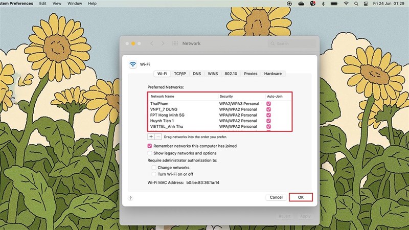 Hướng dẫn cách tùy chọn ưu tiên kết nối mạng WiFi cho MacBook đơn giản