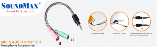 DÂY CHIA 3.5 RA 2 LỖ MIC VÀ PHONE JACK CẮM 3.5 - Ảnh 2