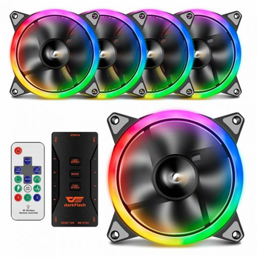 BỘ FAN CASE AIGO DR12 5in1 5 FAN+ 1HUB+ 1REMOTE CHÍNH HÃNG - Ảnh 4