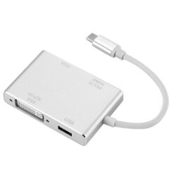 Cáp chuyển USB Type-c ra 4 cổng HDMI / VGA/ DVI/ USB3.0