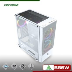 VỎ CASE GAMING VSP MẶT LƯỚI B86W (TRẮNG ) KÍNH CƯỜNG LỰC