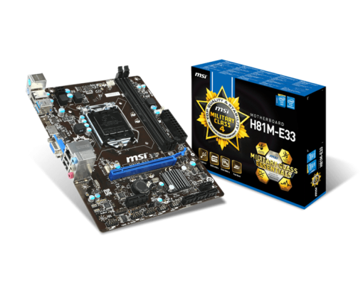 MAINBOARD MSI H81M-E33 SOCKET 1150 MỚI
