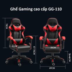 Ghế Gaming GG-110 - Đệm Ghế Cao Su Non Bọc Da PU Cao Cấp - Đủ Màu - Không Có Gác Chân