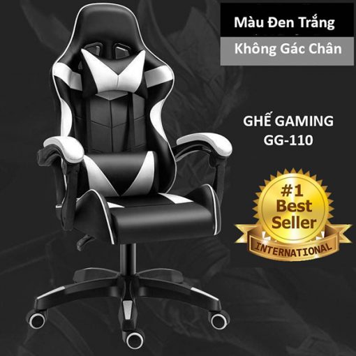 Ghế Gaming GG-110 - Đệm Ghế Cao Su Non Bọc Da PU Cao Cấp - Đủ Màu - Không Có Gác Chân - Ảnh 2