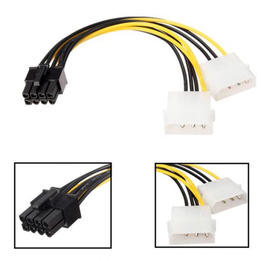 Dây nguồn Phụ ATA 4 pin x2 to PCI-E 8 pin - Ảnh 2