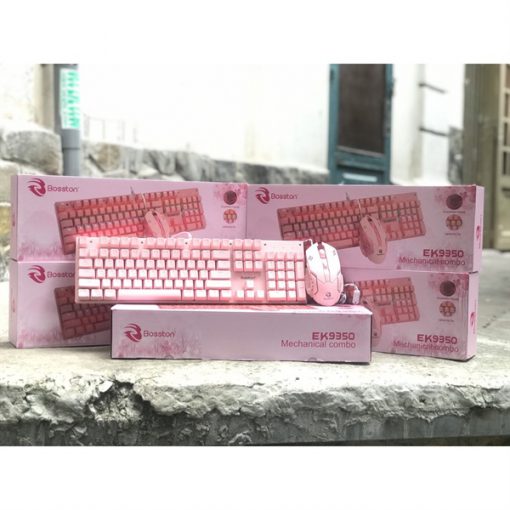 Combo Phím Chuột Bosston EK9350 Queen Pink Chính Hãng (Hồng) - Ảnh 2