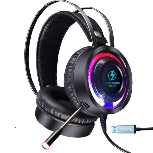 Tai nghe Lightning V6S 7.1 - Cổng USB ( Màu Đen) - Ảnh 2