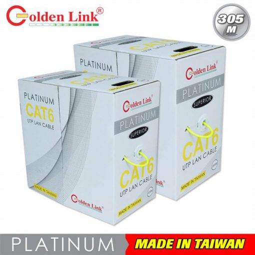 CÁP MẠNG GOLDEN LINK PLATINUM UTP CAT 6 - 305M TAIWAN (vàng) - Ảnh 2