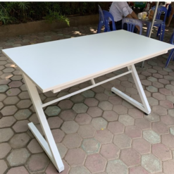 BÀN CHỮ Z MẶT GỖ TRẮNG - ĐEN