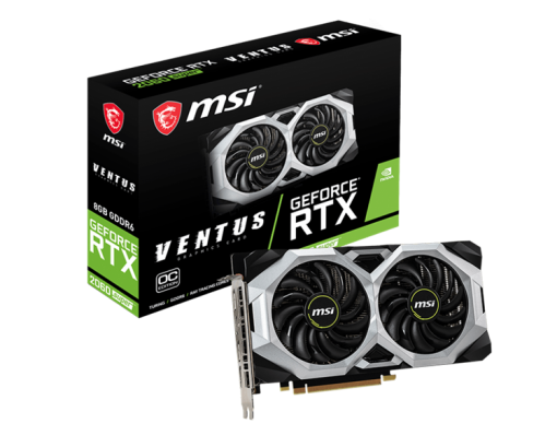 Card màn hình MSI RTX 2060 Super VENTUS GP OC (8GB GDDR6, 256-bit, HDMI+DP, 1x8-pin)