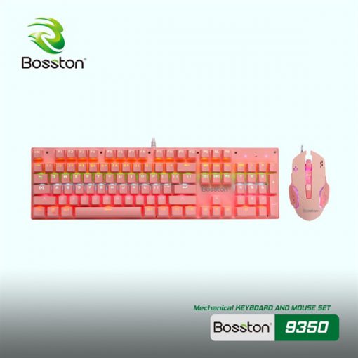 Combo Phím Chuột Bosston EK9350 Queen Pink Chính Hãng (Hồng)