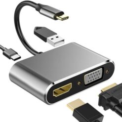 Cáp chuyển USB Type-c ra 4 cổng HDMI/ VGA/ USB và cổng sạc hỗ trợ chế độ Dex - UHV41160