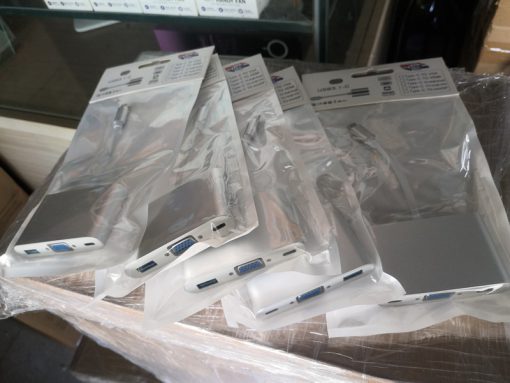 Cáp chuyển USB Type-c ra 3 cổng Type-c/ VGA/ USB