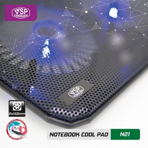 Đế tản nhiệt Laptop VSP Cooler N21 (2*Fan 14cm) - Ảnh 4