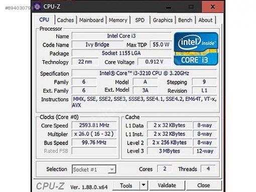 CPU CORE I3-3210 (3.2GHz, 3M) SOCKET 1155 - Ảnh 2