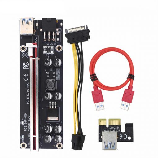 Bộ Riser PCIe 1X 16X USB 3.0 Ver 009S Plus 8 Tụ Điện Có Led NE - Ảnh 3