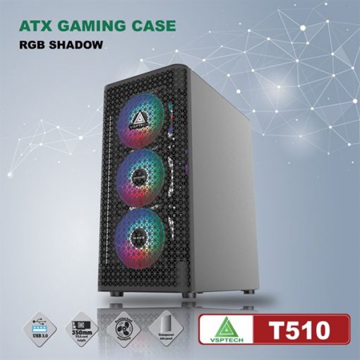 Case VSPTECH ATX Gaming T510 Đen