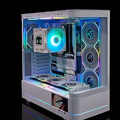 Case JUNGLE LEOPARD AC-02 White (Kính cong/ Màu trắng/ Không fan/ Có màn hình LCD) | Tấn Phát AD