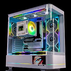 Case JUNGLE LEOPARD AC-02 White (Kính cong/ Màu trắng/ Không fan/ Có màn hình LCD) | Tấn Phát AD