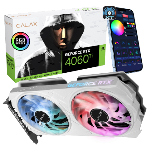 Card Đồ Họa VGA GALAX GeForce RTX 4060 Ti 8GB EX White 1-Click OC