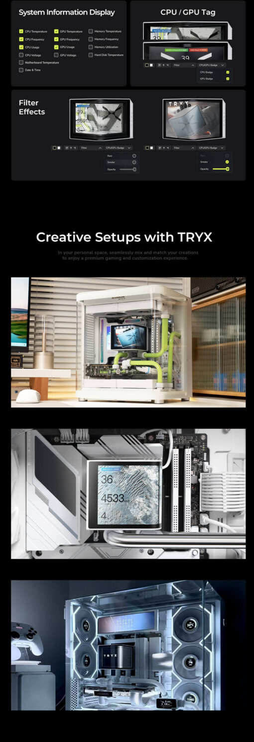 Case Gaming TRYX LUCA L70 White – E-ATX - Ảnh 5