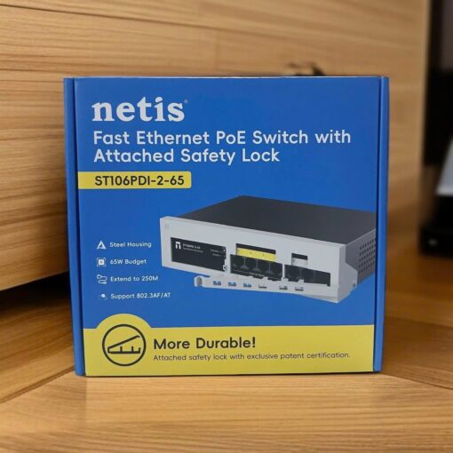 Switch PoE Netis 4 port + 2 uplink 65w ST106PDI-2-65