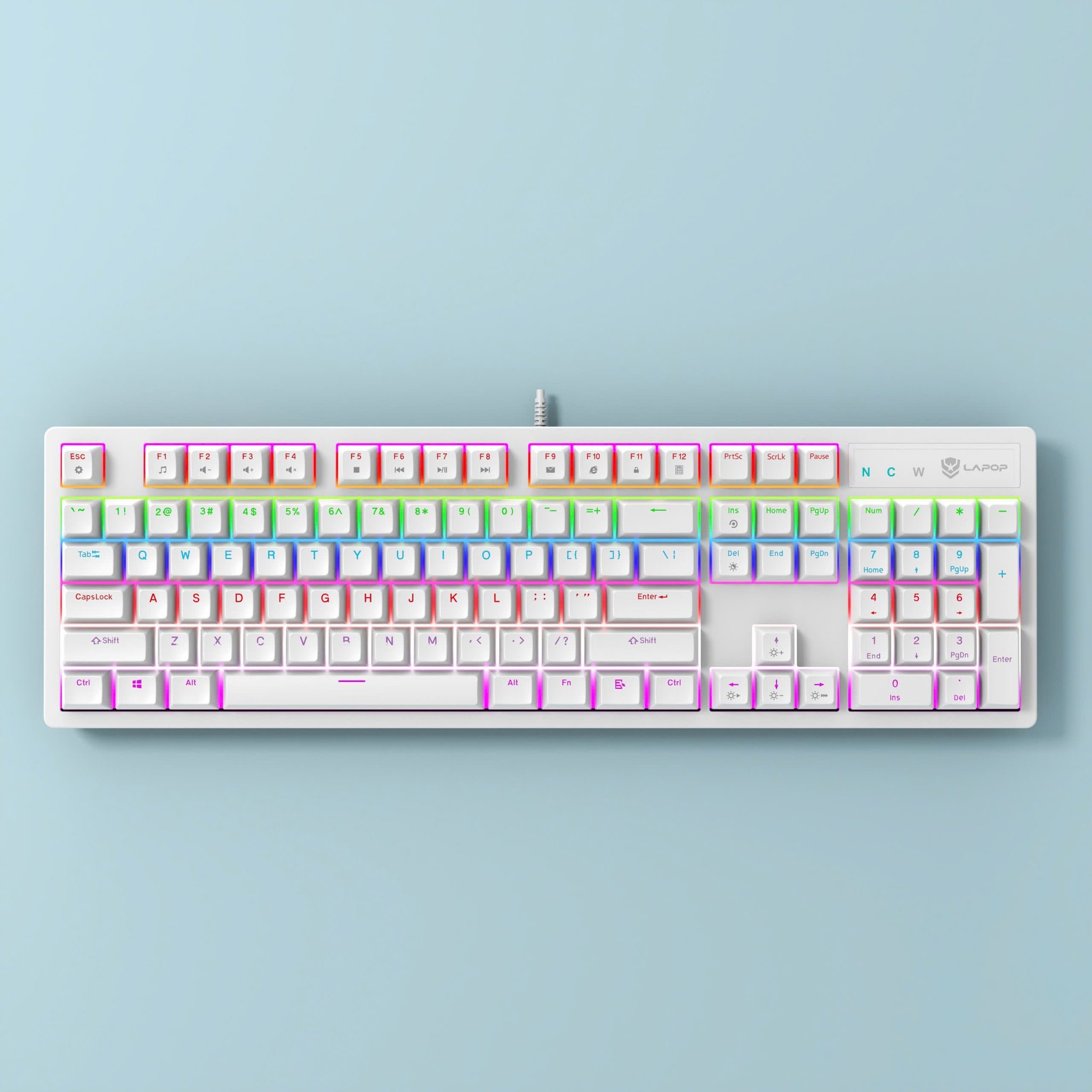 Bàn phím cơ Gaming LAPOP WK85 White – Thanh lịch, êm ái và chuẩn hiệu năng 8 Bàn phím cơ Gaming LAPOP WK85 White