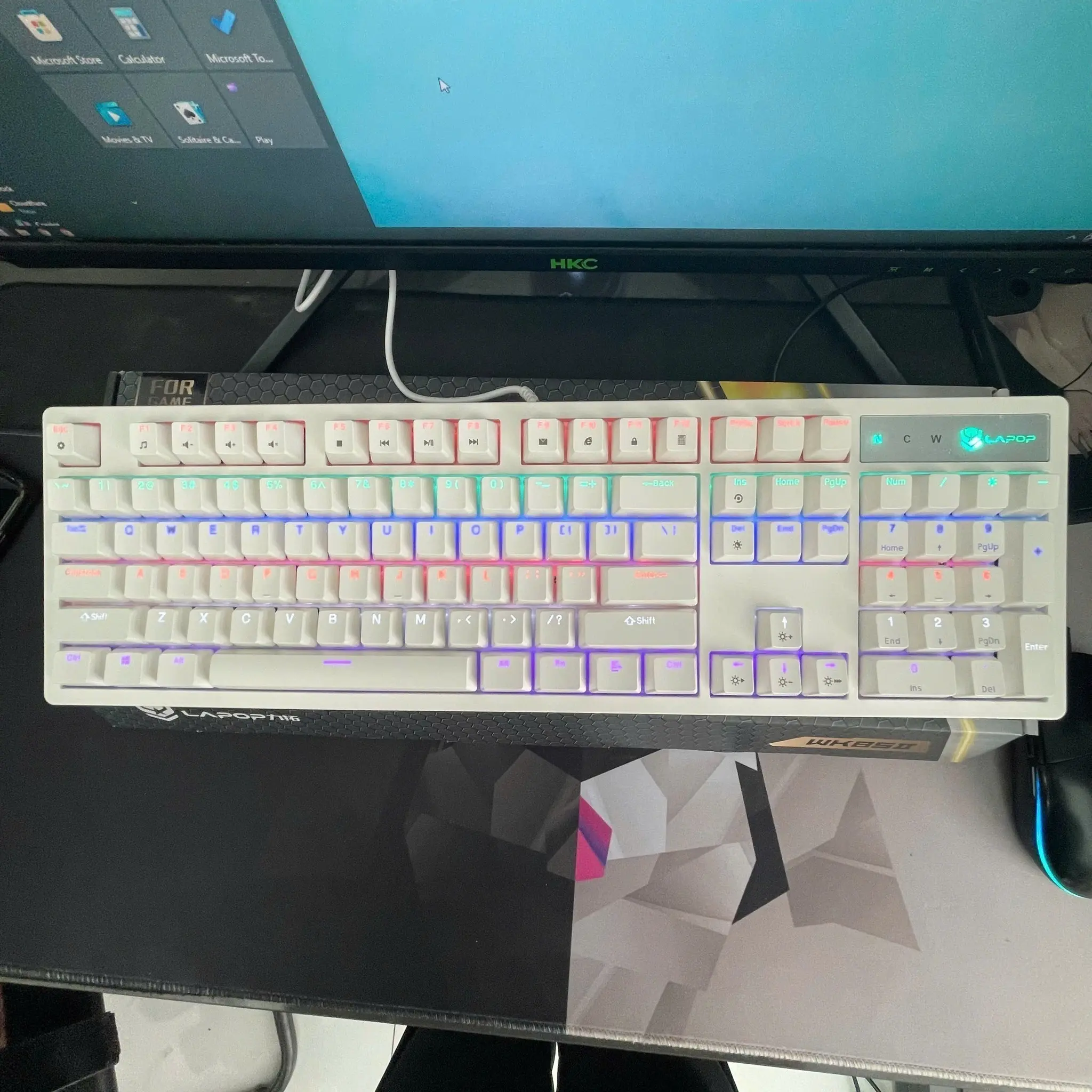 phím cơ Gaming LAPOP WK85 Trắng