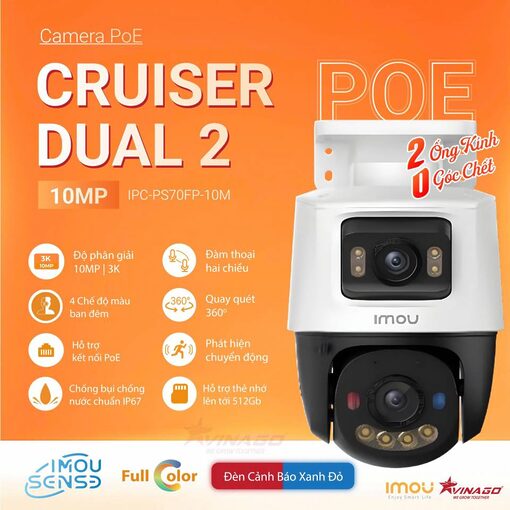 Camera IMOU PoE Cruiser Dual 2 IPC-PS70FP-10M 10MP