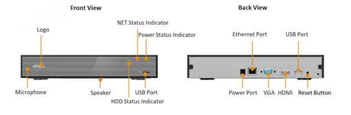 Đầu Ghi Hình IP IMOU NVR-N110-8A0E Hỗ trợ 10 kênh, ĐPG tới 8MP tích hợp Mic, Loa, Ổ cứng tới 16Tb - Ảnh 2