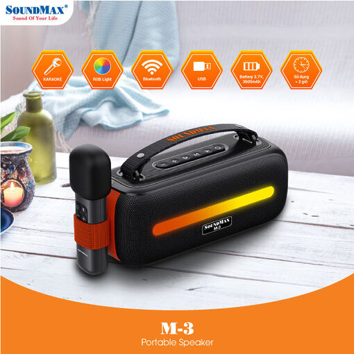 Loa SoundMax M-3 di động bluetooth - Ảnh 3