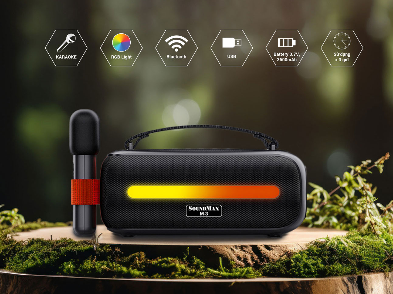 Loa SoundMax M-3 di động bluetooth