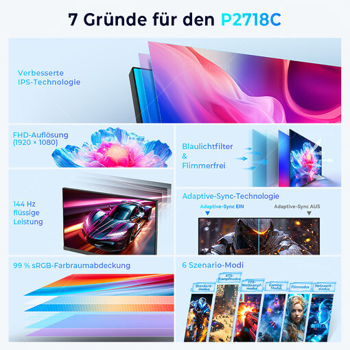 Màn hình Titan Army P2718C (27 Inch, 144Hz,IPS, FHD, 1ms) - Ảnh 6
