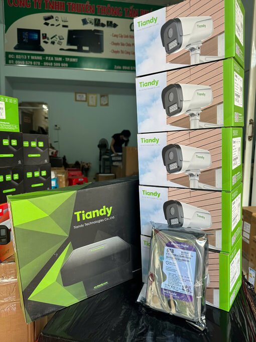 Trọn Bộ Camera Tiandy 5 Mắt 4MP Full Color