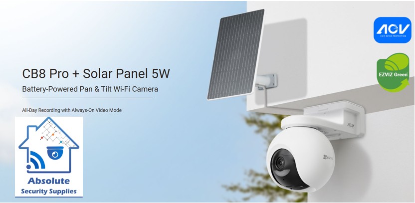 lắp đặt camera uy tín tại Đắk Lắk Camera EZVIZ CB8 Pro + Tấm pin năng lượng mặt trời 5W