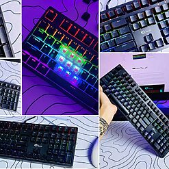 Bàn phím cơ Akko 3108 SR Black Shine Through | Switch Akko Blue (clicky) | Tấn Phát AD