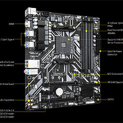 Mainboard Gigabyte B450M DS3H - V3