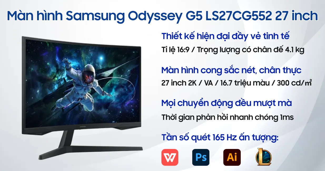 lắp đặt camera uy tín tại Đắk Lắk Màn hình Samsung Odyssey G5 G50D QHD LS27DG502EEXXV