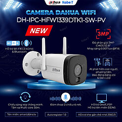 Camera Wifi 3MP Dahua DH-IPC-HFW1339DTK1-SW-PV