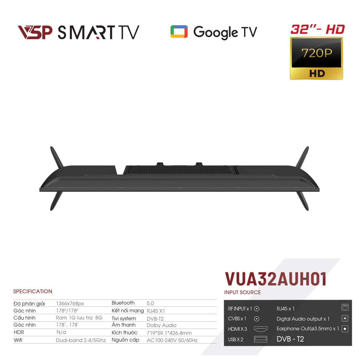 lắp đặt camera uy tín tại Đắk Lắk SMART Tivi VSP VUA32AUH01