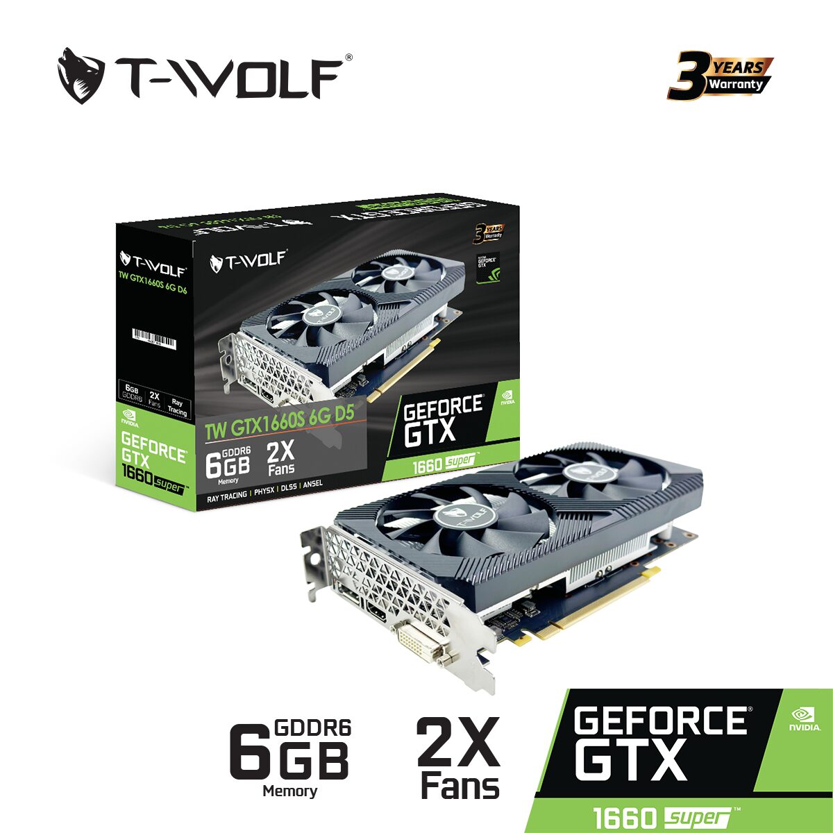 Card màn hình T-WOLF GTX 1660S 6GB GDDR6