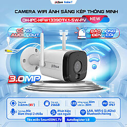 Camera WiFi Turret 3MP Dahua DH-IPC-HDW1339DA-SW-PV