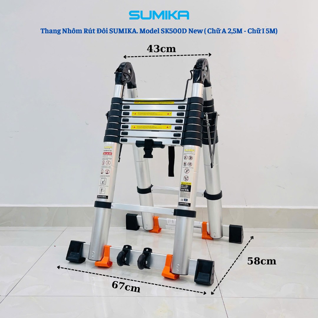 Thang nhôm rút đôi SUMIKA SK500D NEW 2.5m
