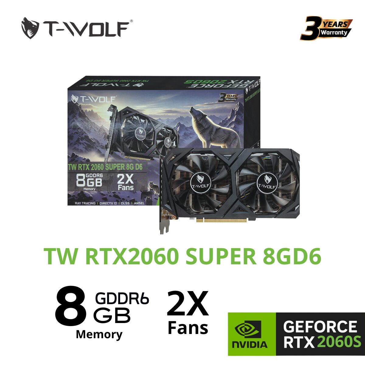 Card màn hình T-WOLF TW-RTX2060 SUPER 8GB GDDR6