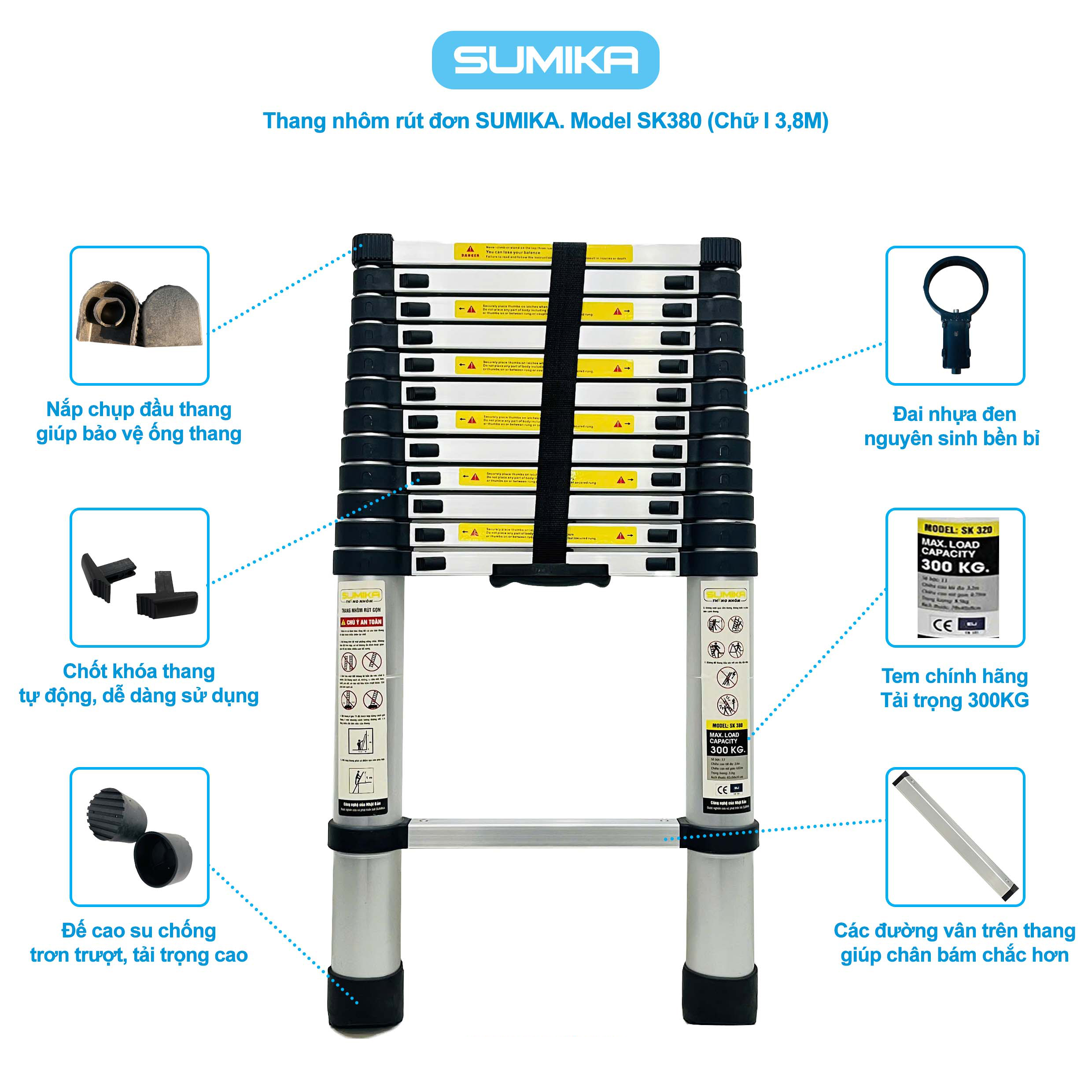Thang rút nhôm Sumika SK380