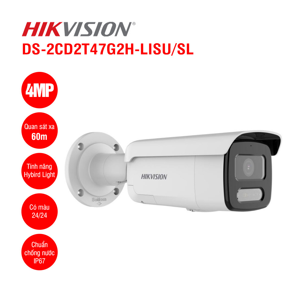 Camera IP 4MP thân trụ HIKVISION DS-2CD2T47G2H-LISU/SL