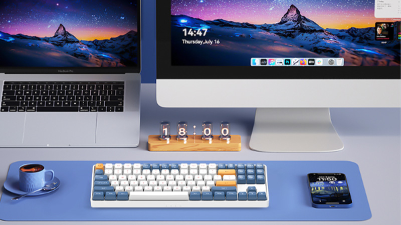 Bàn phím cơ DarkFlash GD87 Sugar Brown Yellow Switch – Không dây 2.4G, Hotswap 3 Pin, Pin 1200mAh